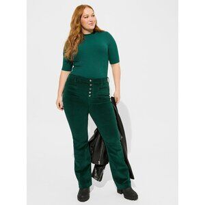 Torrid Slim Boot Corduroy High-Rise Jean in Botanical Green, 20R